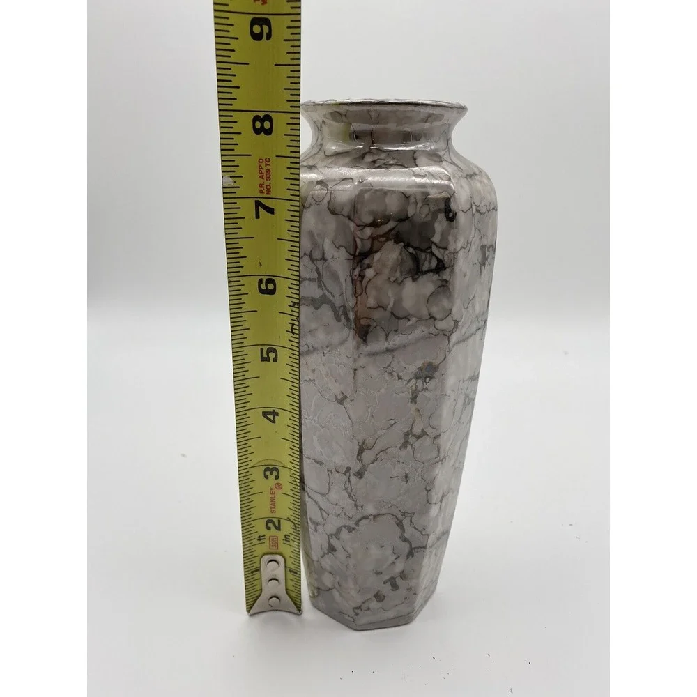 Vintage Shades‎ Of Gray Marbled Opalescents Vase 8